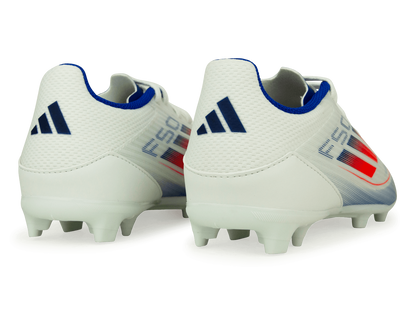 adidas Kids F50 League FG/MG White/Lucid Blue