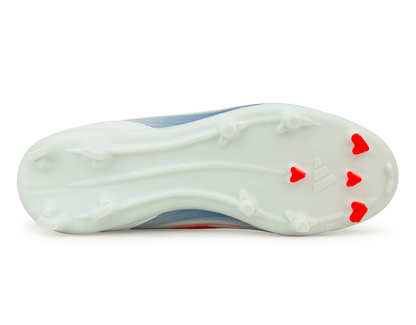 adidas Kids F50 League FG/MG White/Lucid Blue