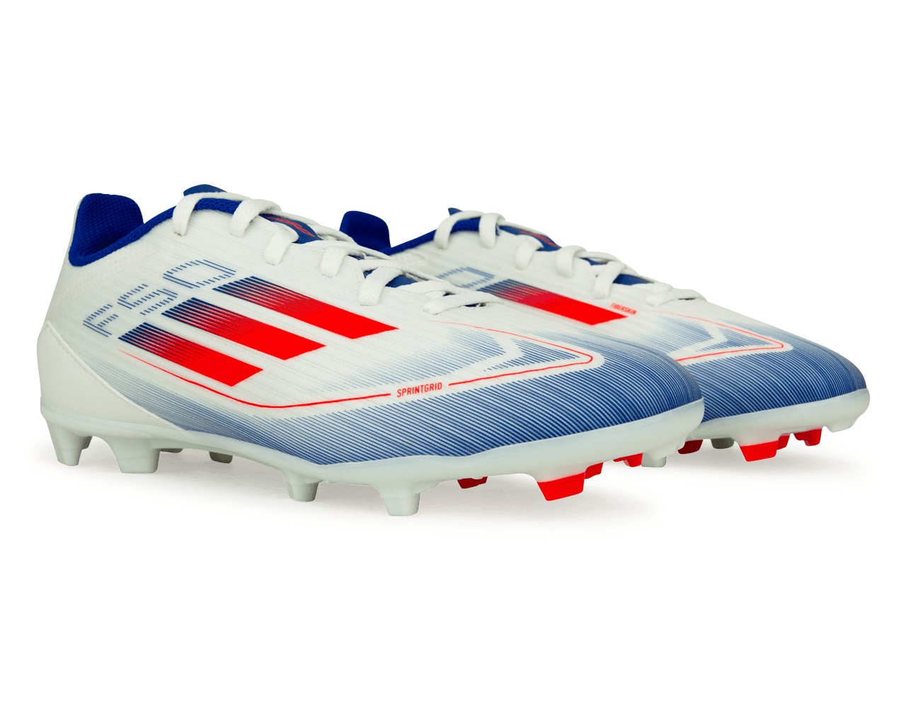 adidas Kids F50 League FG/MG White/Lucid Blue