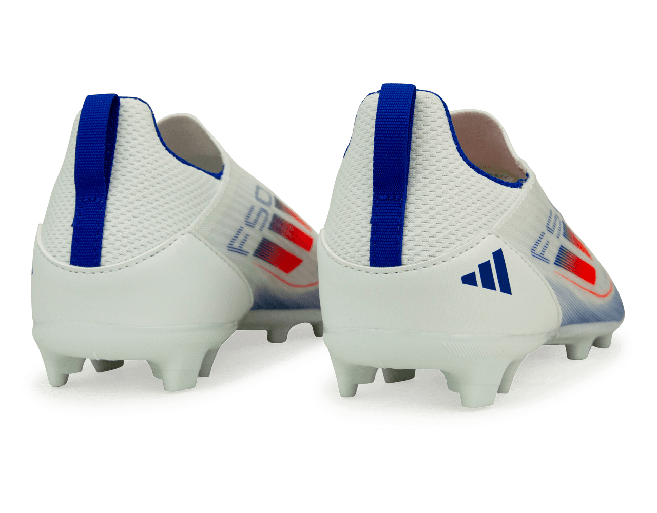 adidas Kids F50 League Laceless FG/MG White/Lucid Blue