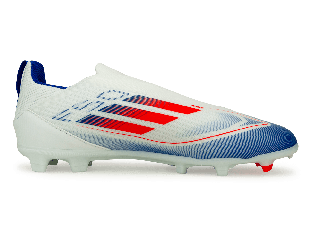 adidas Kids F50 League Laceless FG/MG White/Lucid Blue