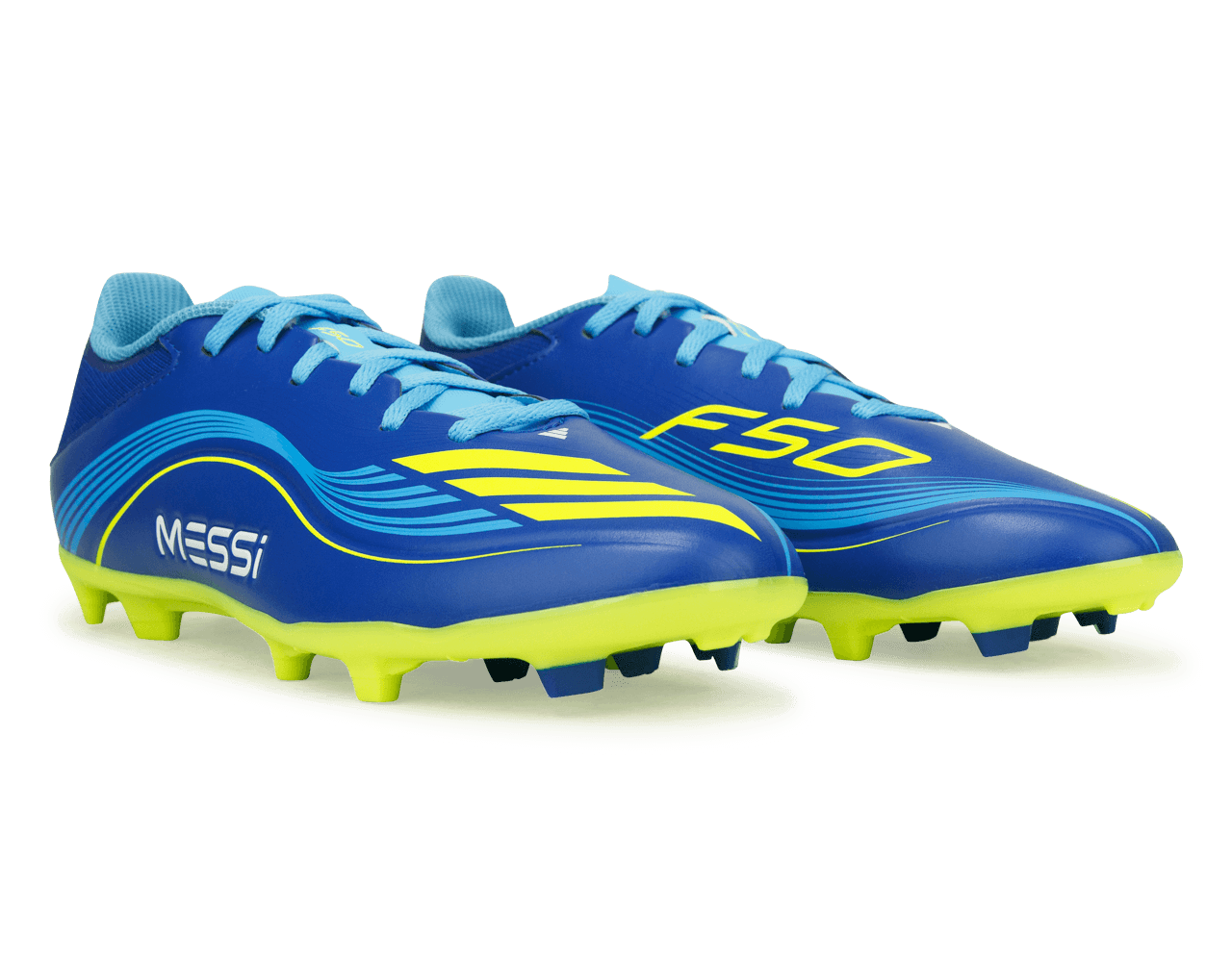 adidas Kids Messi F50 League FG/MG Sea Blue/Solar Yellow