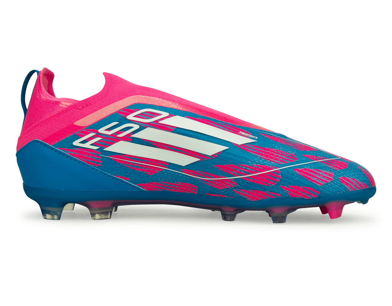 adidas Kids F50 Pro Laceless FG Blue/White/Pink