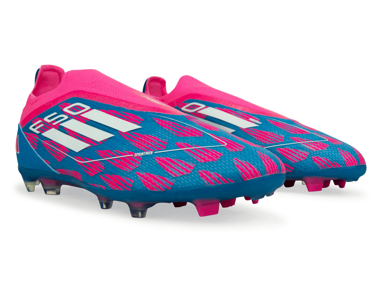 adidas Kids F50 Pro Laceless FG Blue/White/Pink