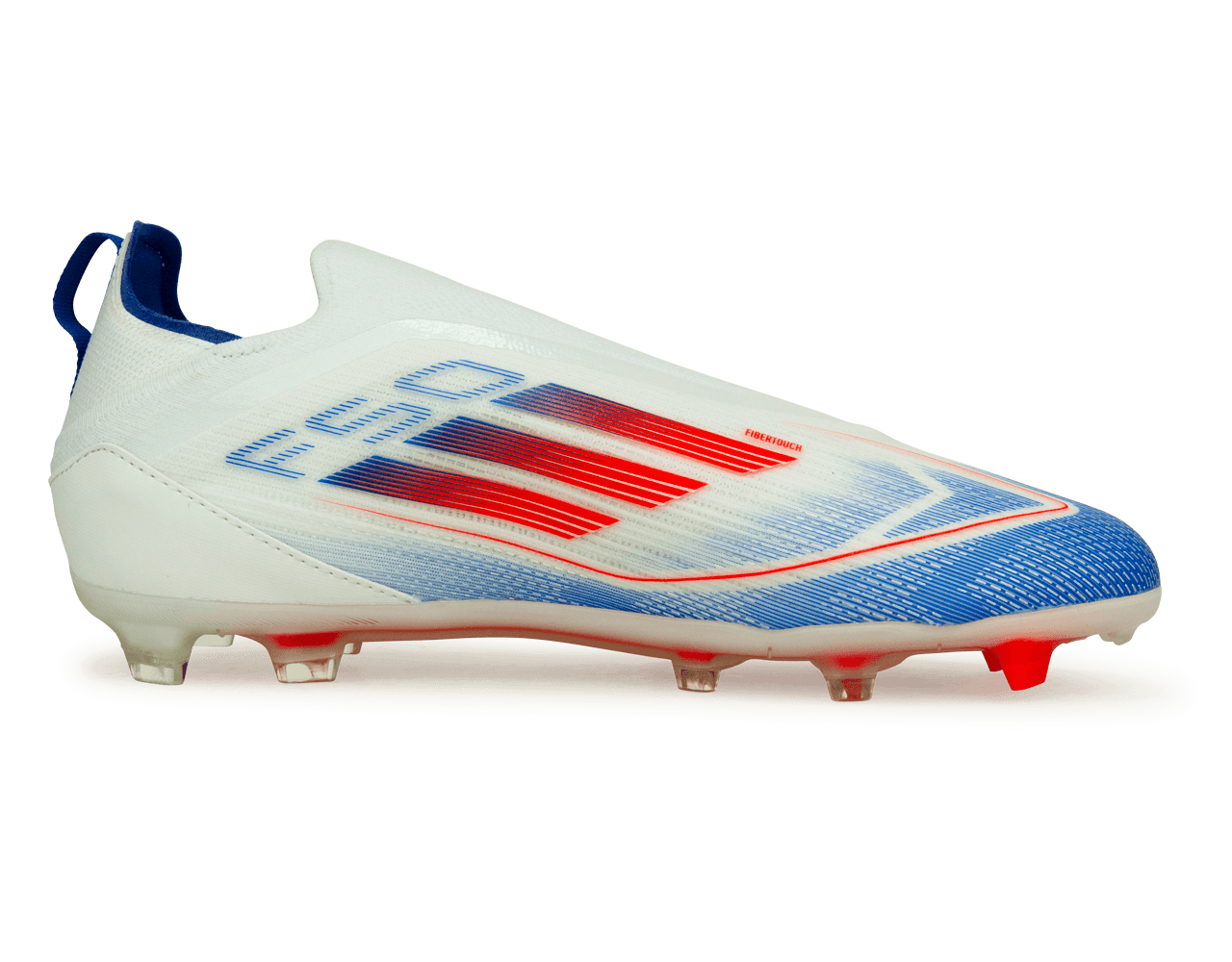 adidas Kids F50 Pro Laceless FG White/Lucid Blue