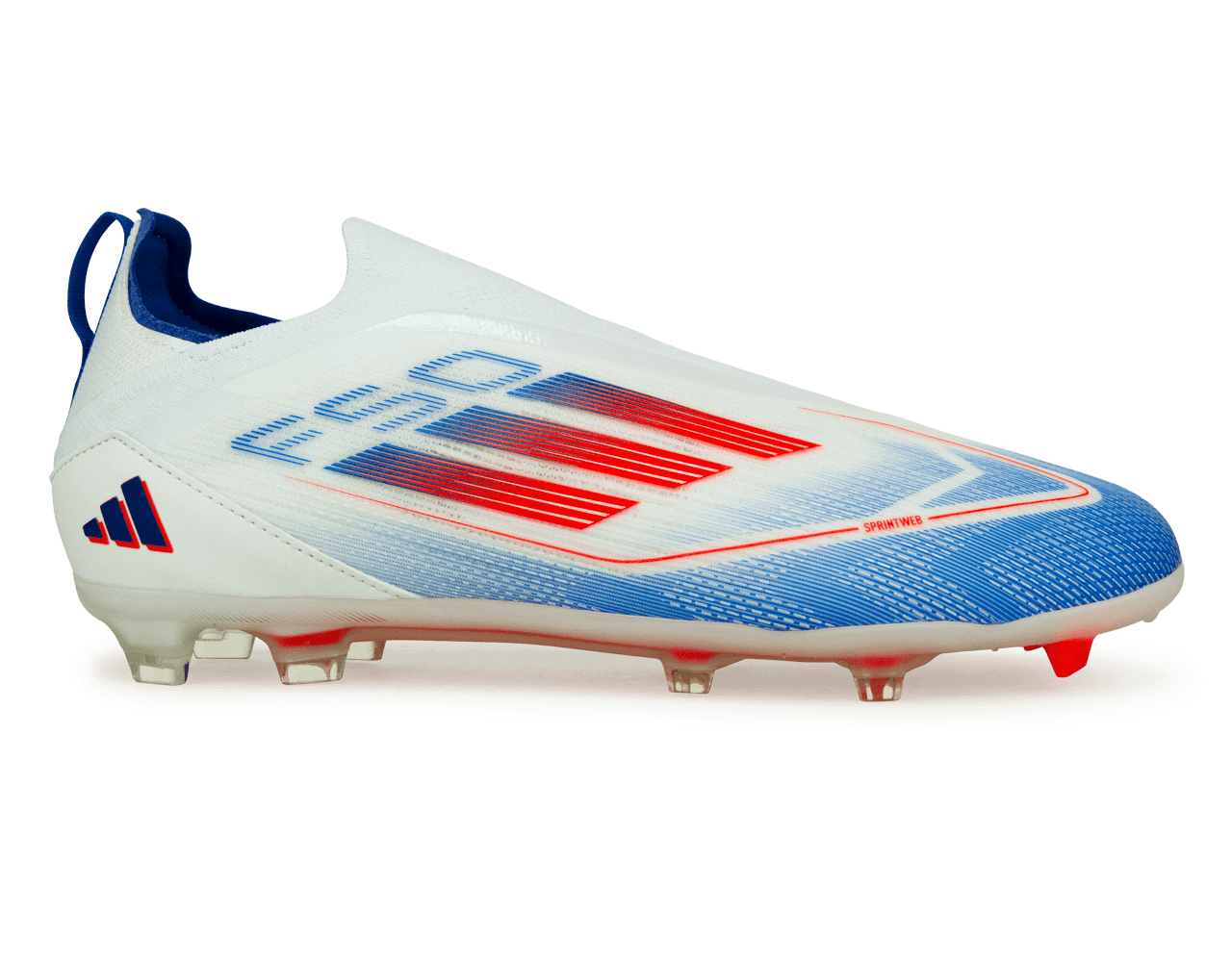 adidas Kids F50 Pro Laceless FG White/Lucid Blue