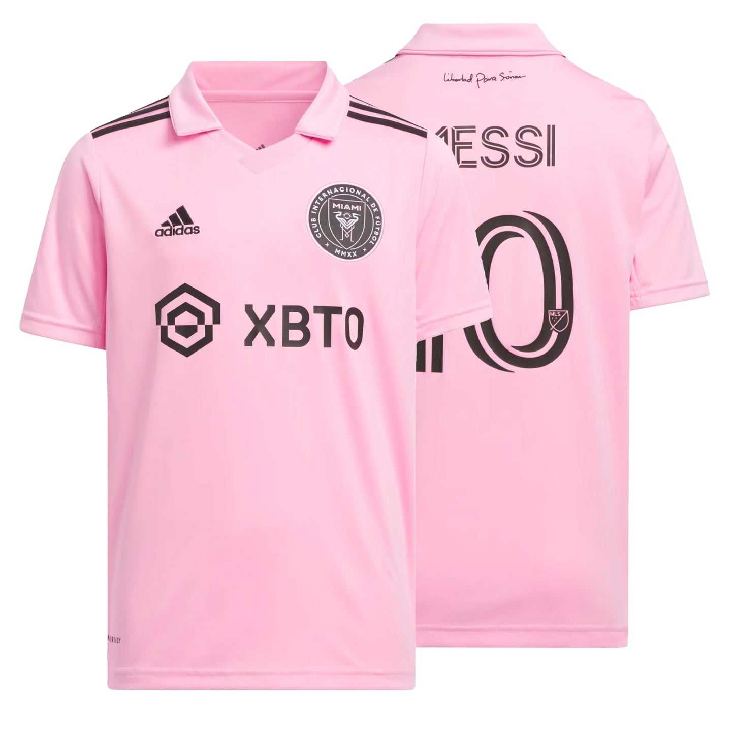 adidas Kids Inter Miami 2022/23 Home Jersey w/ Messi #10 Printing