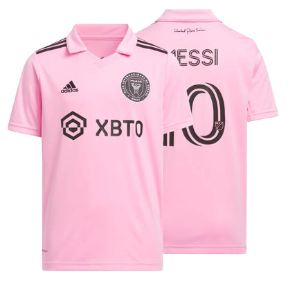 adidas Kids Inter Miami 2022/23 Home Jersey w/ Messi #10 Printing