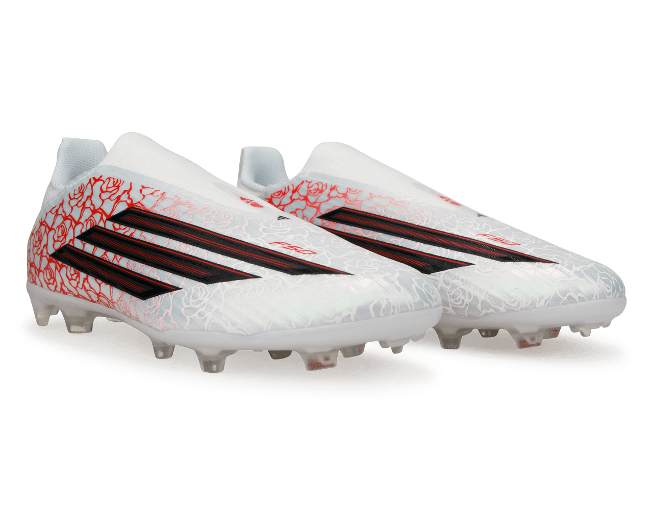 adidas Kids F50 League 'Lamine Yamal' Laceless FG White/Black/Red