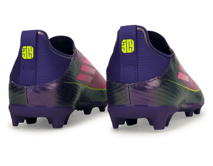 adidas Kids Lamine Yamal F50 League Laceless FG/MG Purple/Lemon