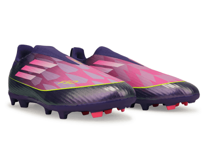 adidas Kids Lamine Yamal F50 League Laceless FG/MG Purple/Lemon