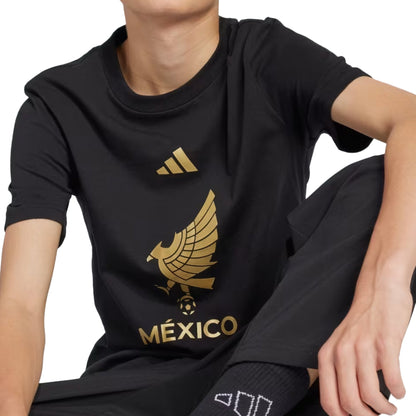 adidas Kids Mexico Gold 2025/26 DNA Tee Black/Gold