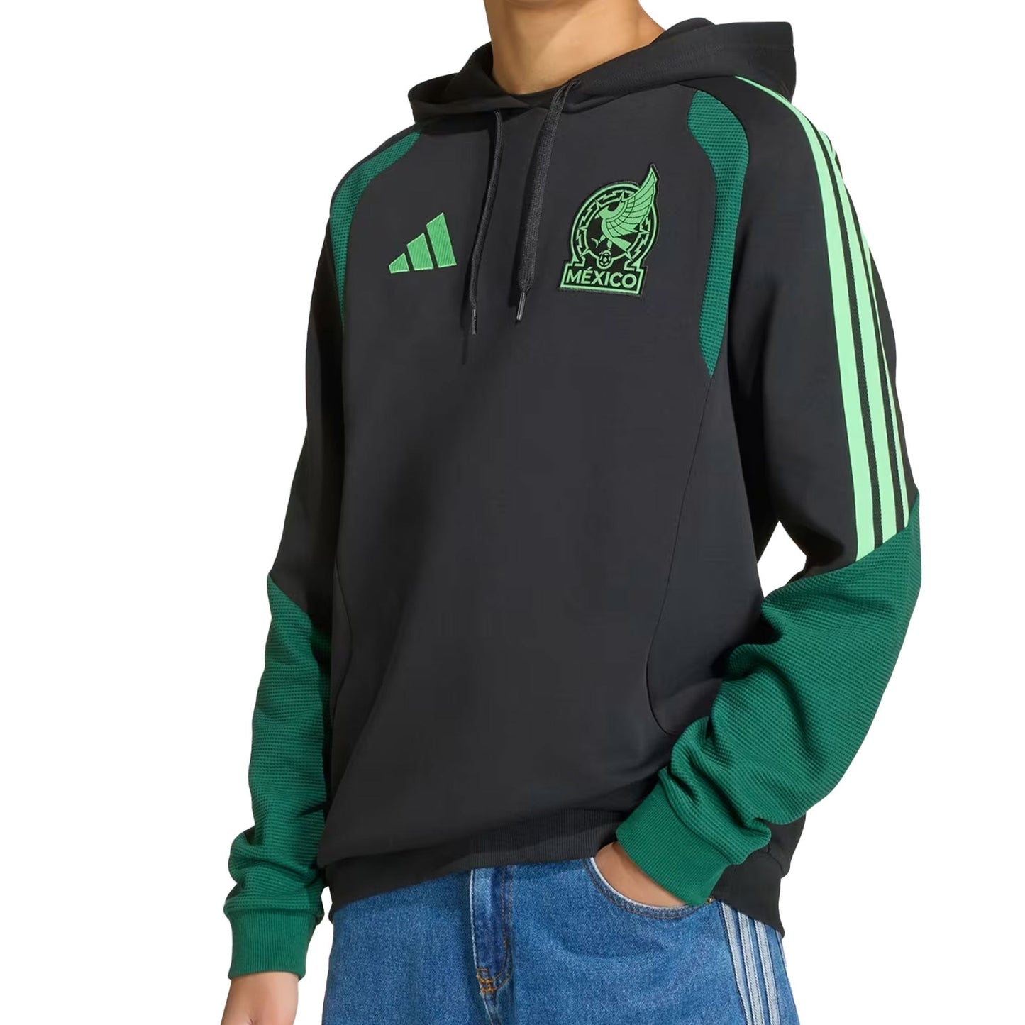 adidas Kids Mexico World Cup 2026 Tiro Hoodie Black/Green