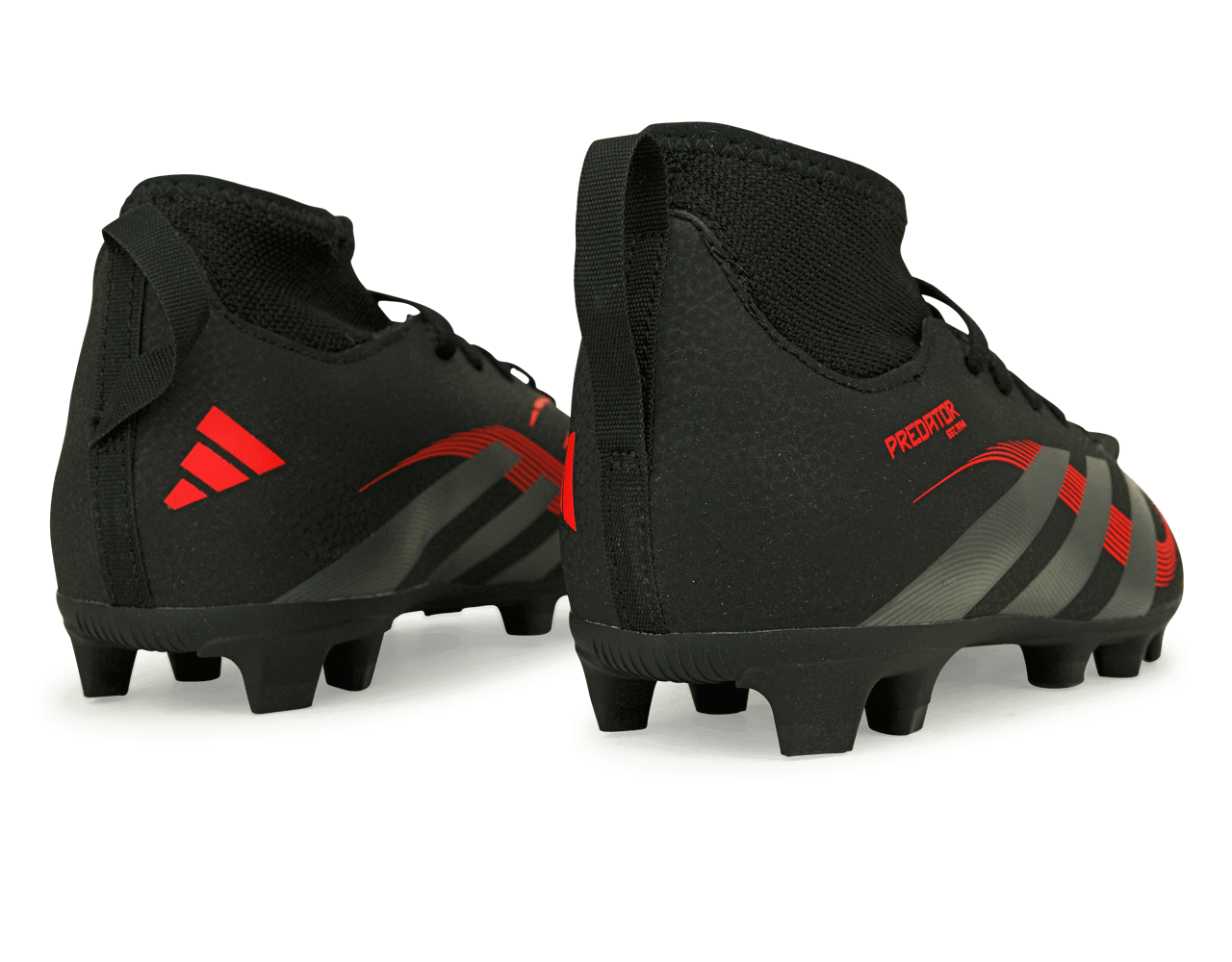 adidas Kids Predator Club Sock FG/MG Black/Metallic/Red