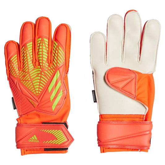 adidas Kids Predator Edge Match Fingersave Goalkeeper Gloves Solar Red/Solar Green