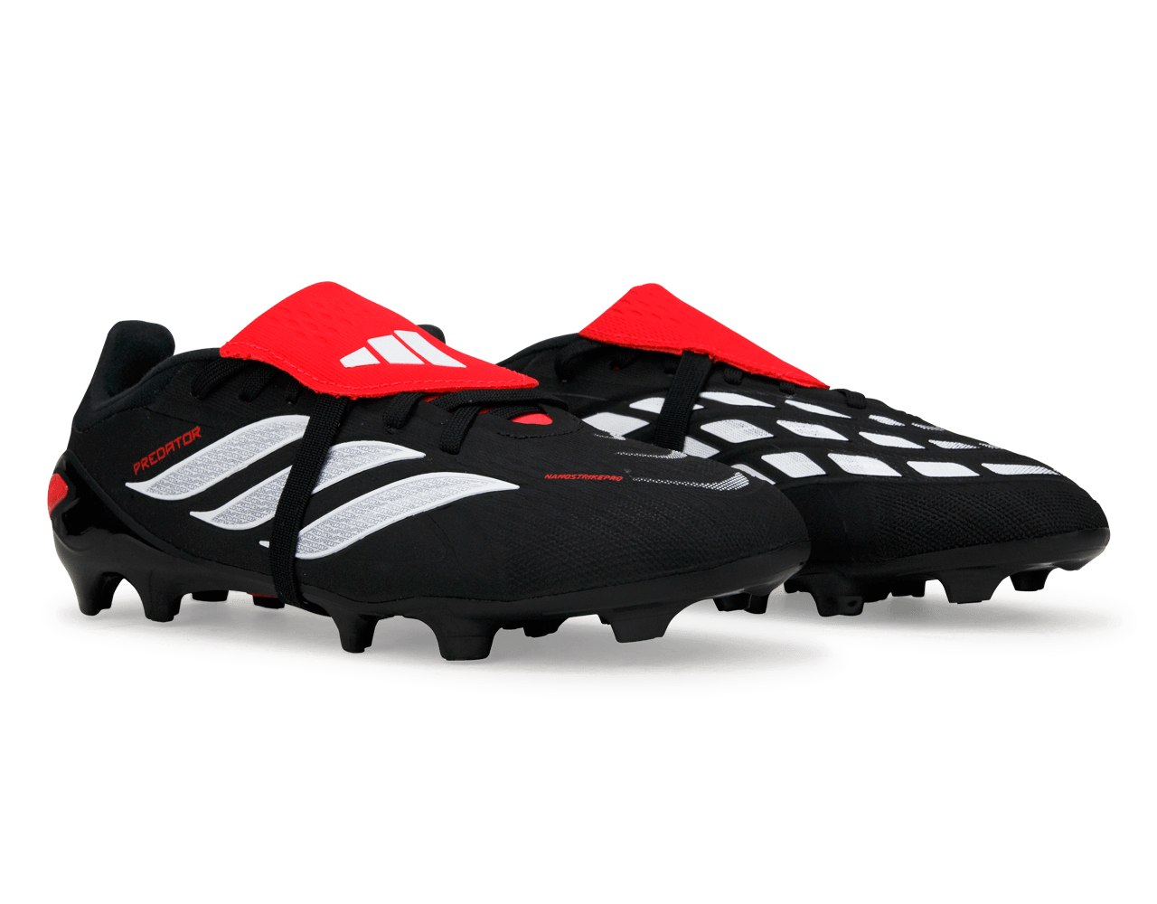 adidas Kids Predator Elite Foldover Tongue FG Black/White/Red