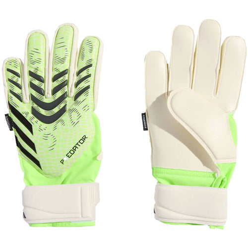 adidas Kids Predator GL Match Fingersave Goalkeeper Gloves White/Green/Black