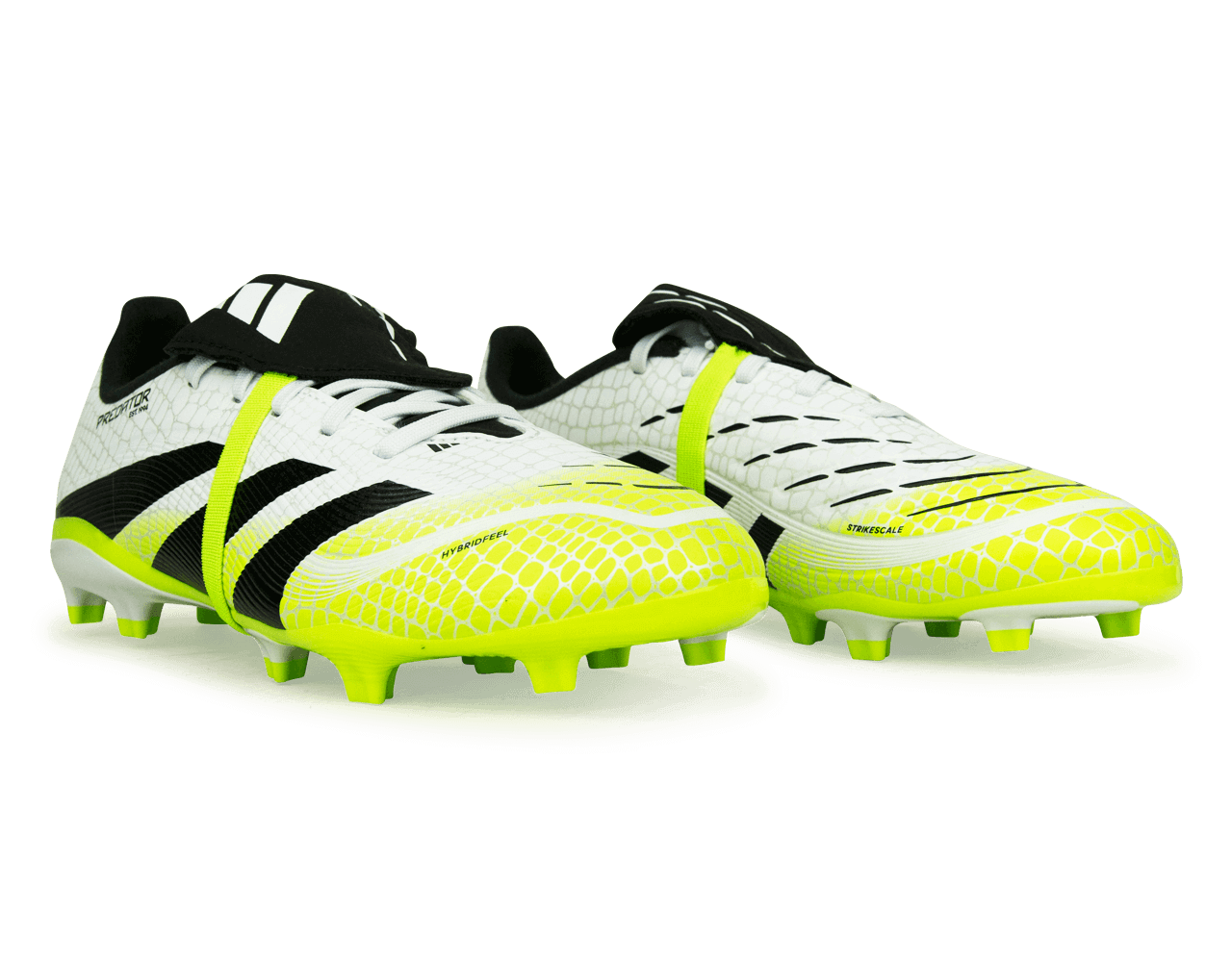 adidas Kids Predator League Foldover Tongue FG/MG White/Black/Green