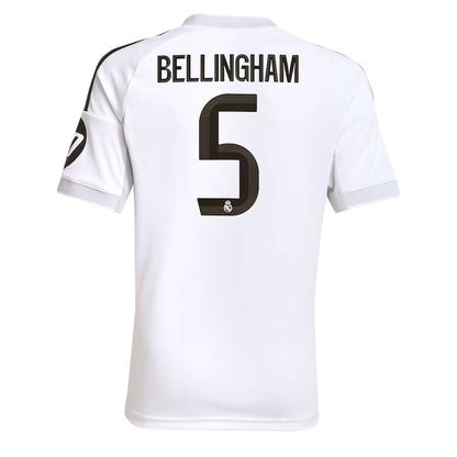 adidas Kids Real Madrid 2025/26 Home Jersey w/ Bellingham #5 Printing