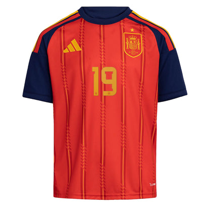 adidas Kid's Spain World Cup 2026 Home Jersey w/ Lamine Yamal #19 Printing