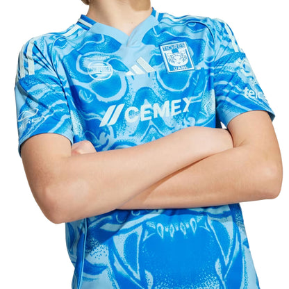 adidas Kids Tigres UANL 2025/26 Away Jersey Sea Blue