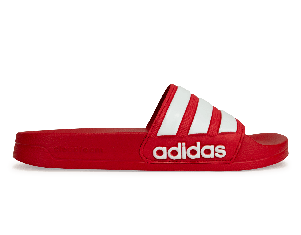 adidas Men's Adilette 3-Stripe Shower Slides Red/White