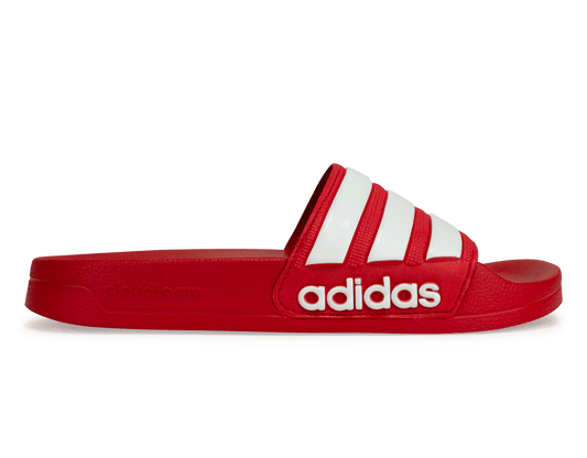 adidas Men's Adilette 3-Stripe Shower Slides Red/White