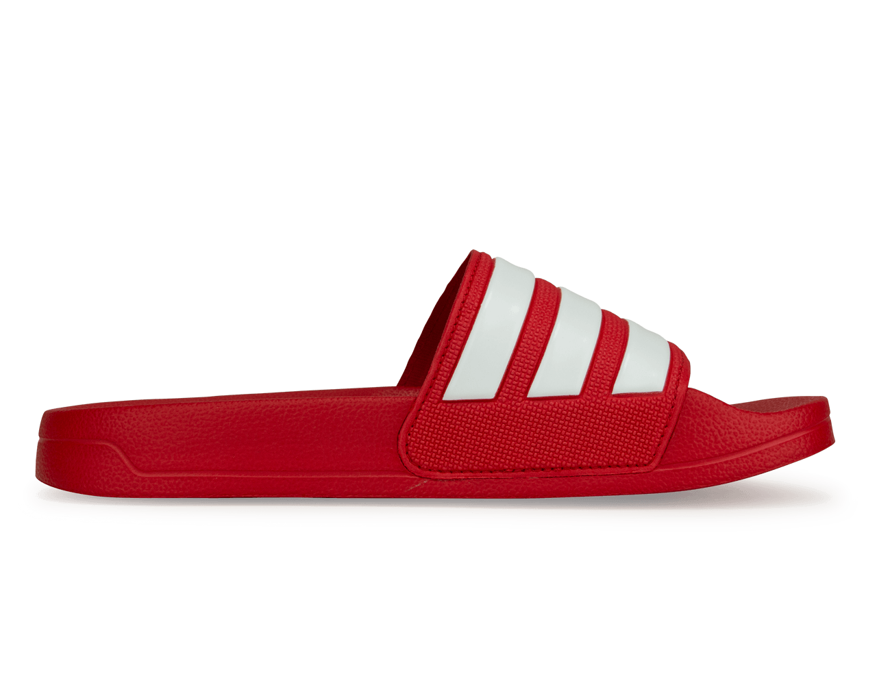 adidas Men's Adilette 3-Stripe Shower Slides Red/White