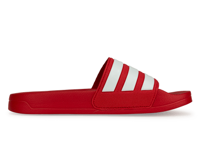 adidas Men's Adilette 3-Stripe Shower Slides Red/White