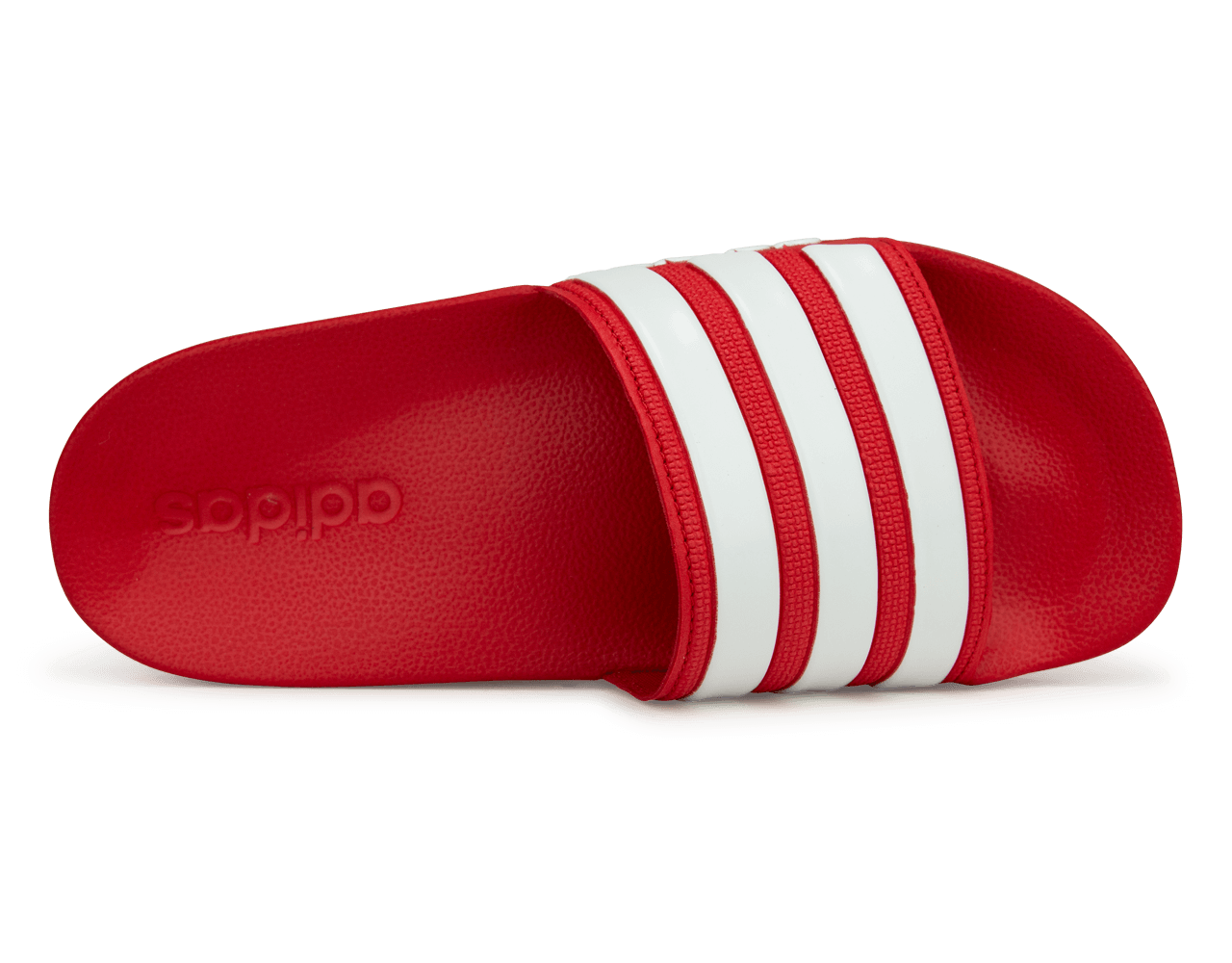 adidas Men's Adilette 3-Stripe Shower Slides Red/White