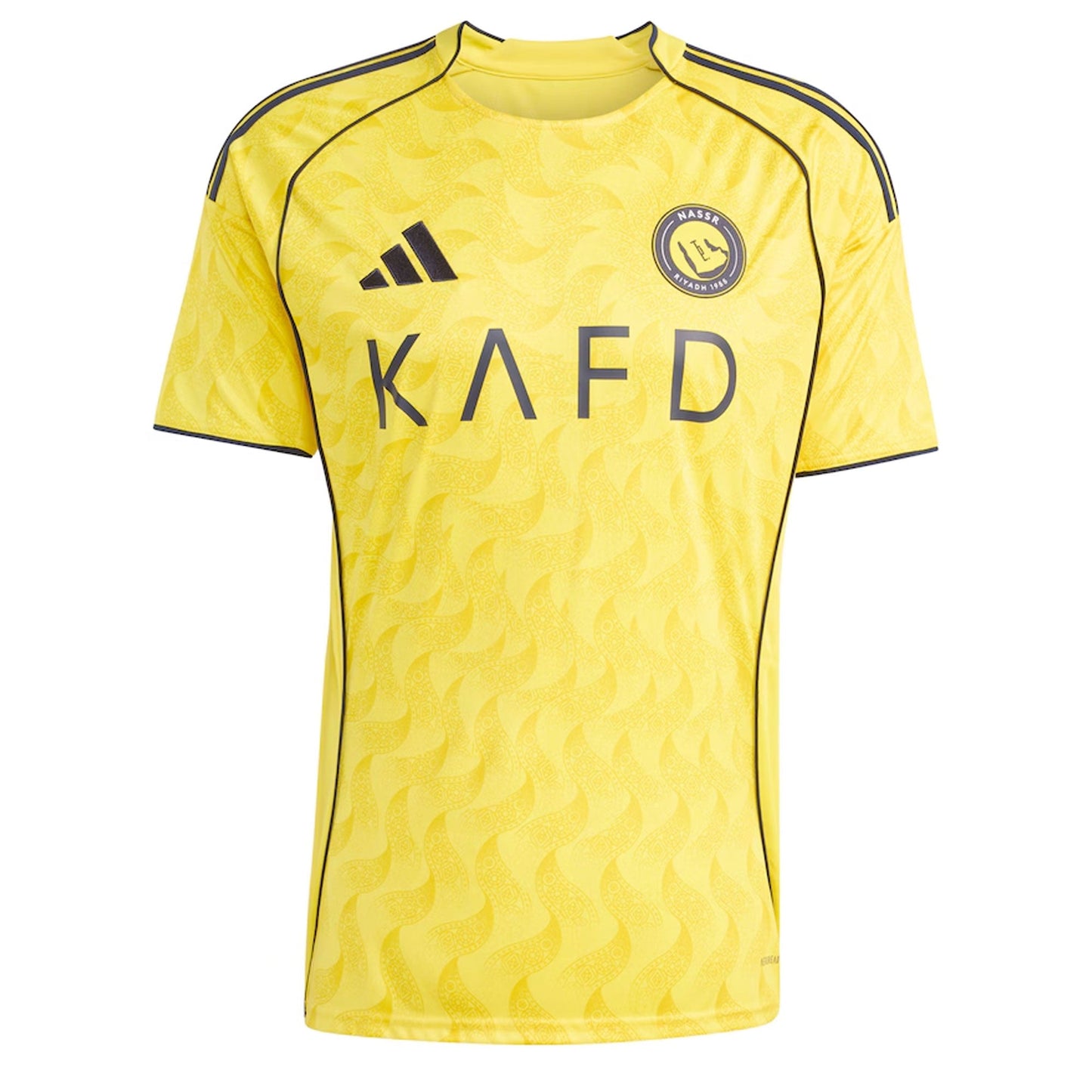 adidas Men's Al Nassr 2025/26 Home Jersey w/ Ronaldo #7 Printing Impact Yellow/Night Indigo