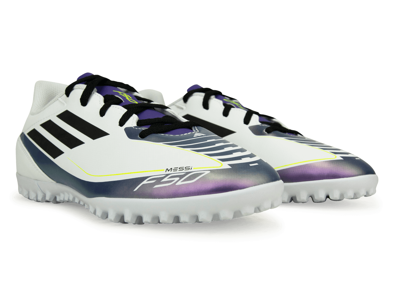 adidas Men's F50 Club Messi TF White/Black/Purple