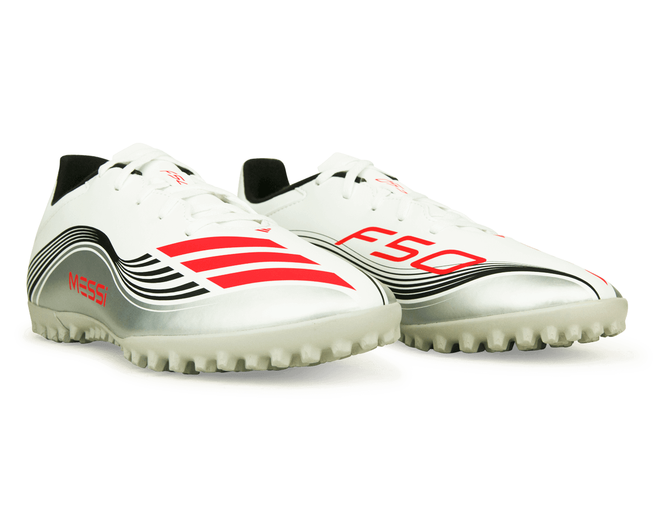 adidas Men's F50 Club Messi TF White/Red/Silver