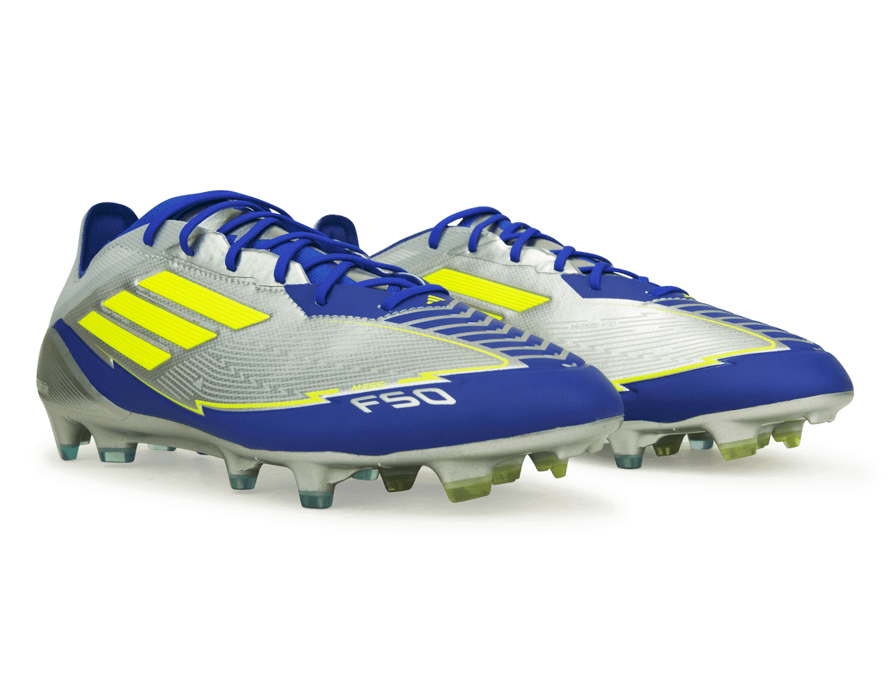adidas Men's F50 Elite Messi FG Silver/Volt/Blue
