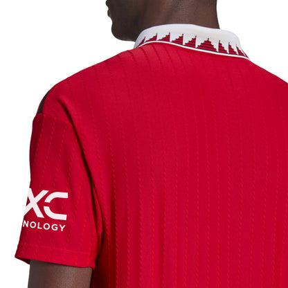 adidas Men's Manchester United 2022/23 Authentic Home Jersey Real Red/White