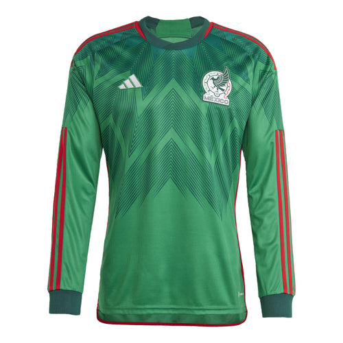 adidas Men's Mexico 2022 Home Long Sleeve Jersey Vivid Green/Green
