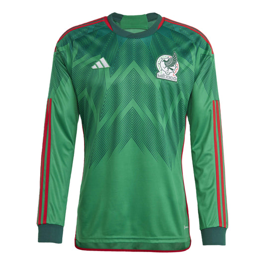adidas Men's Mexico 2022 Home Long Sleeve Jersey Vivid Green/Green