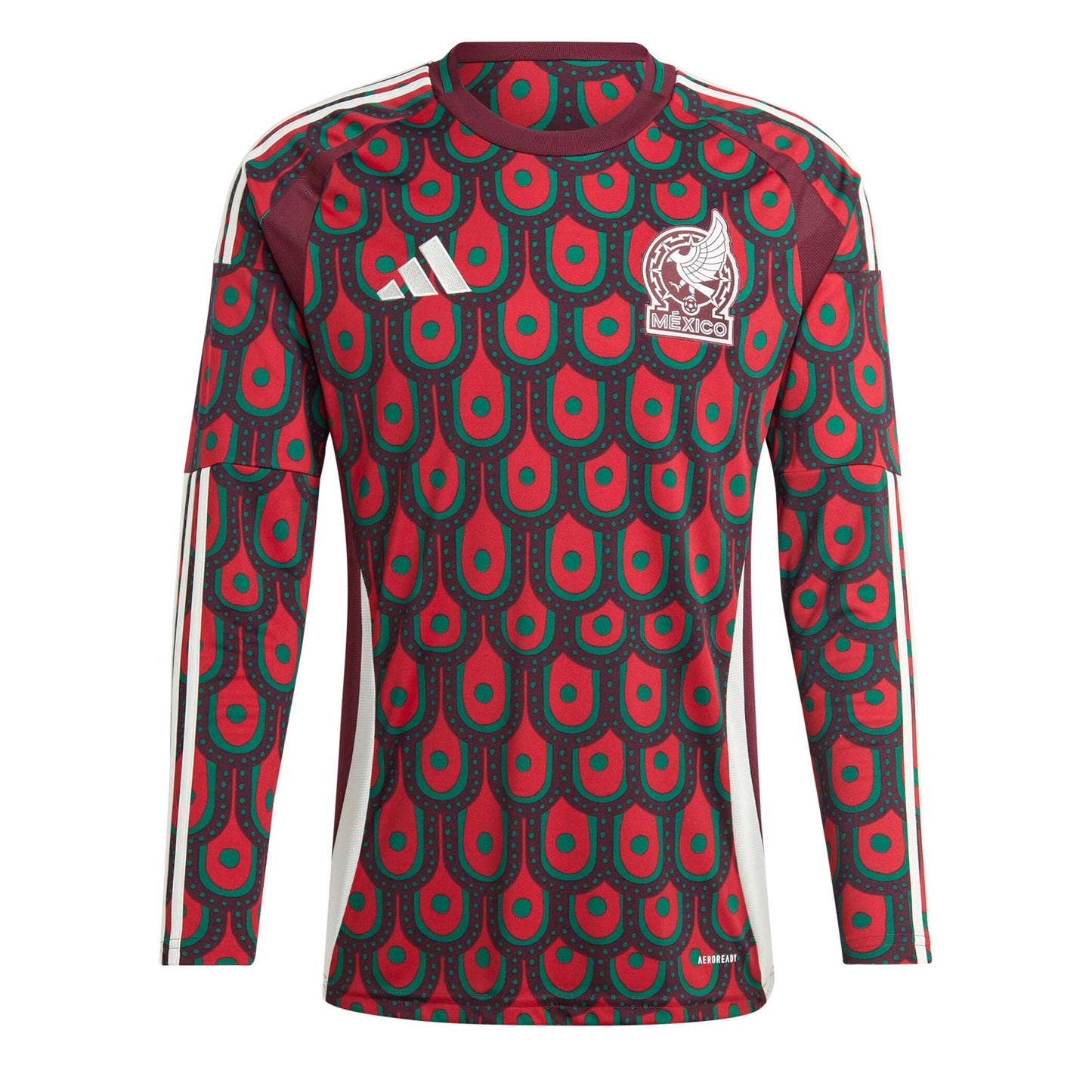 adidas Men's Mexico 2024/25 Home Long Sleeve Jersey Multicolor