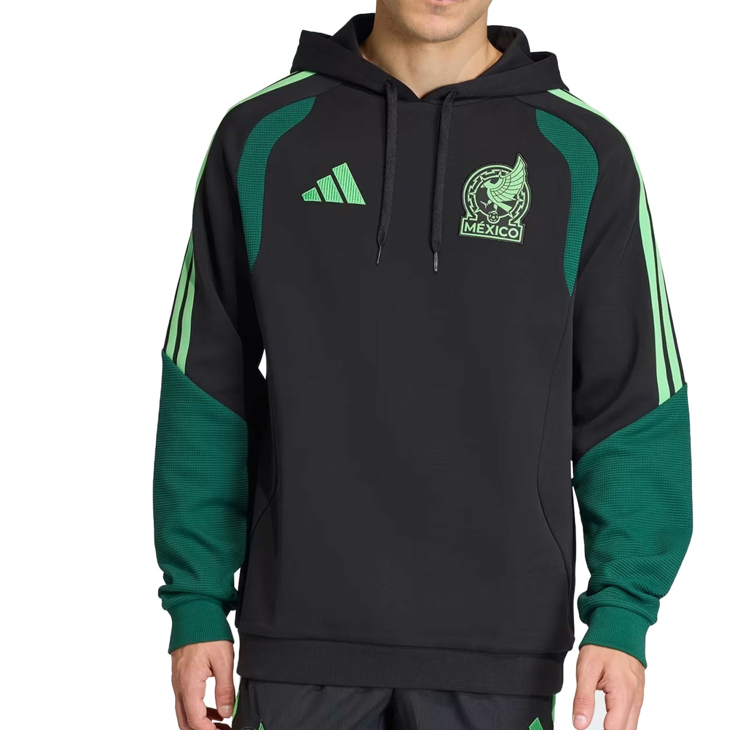 adidas Men's Mexico World Cup 2026 Tiro Hoodie Black/Green