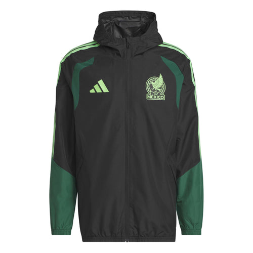 adidas Men's Mexico World Cup 2026 Tiro All Weather Jacket Black/Green
