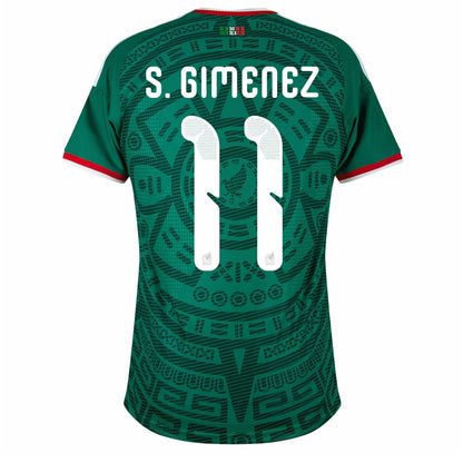 adidas Men's Mexico World Cup 2026 Authentic Home Jersey w/ S. Gimenez #11 Printing