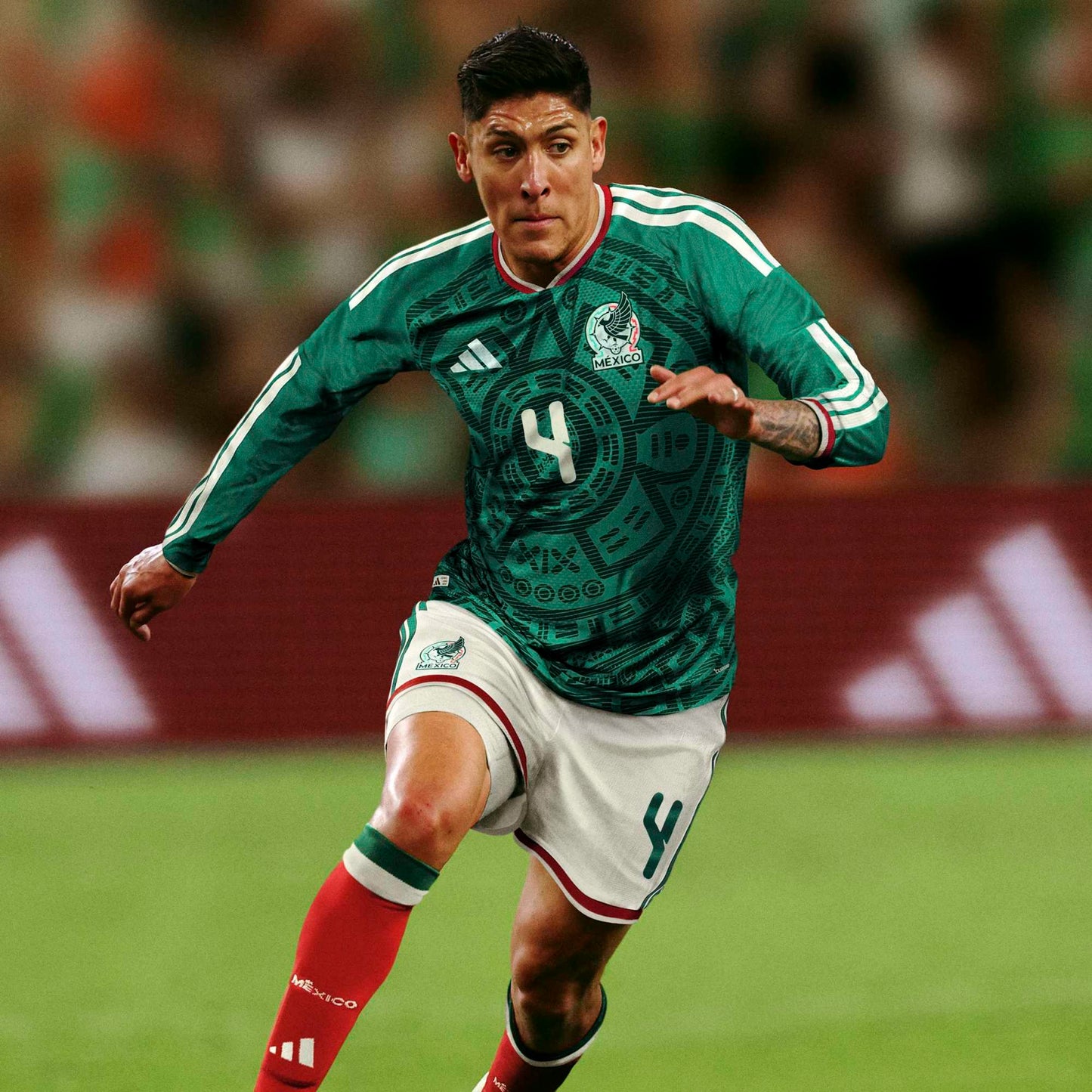 adidas Men's Mexico World Cup 2026 Authentic Home Long Sleeve Jersey Green