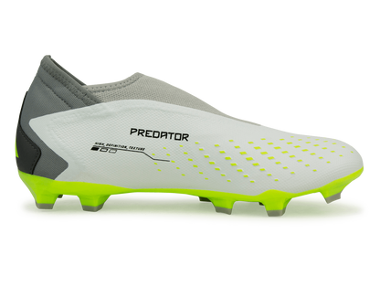 adidas Men's Predator Accuracy.3 Laceless FG White/Lucid Lemon
