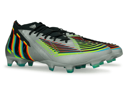 adidas Men's Predator Edge.1 FG Silver Metallic/ Solar Green