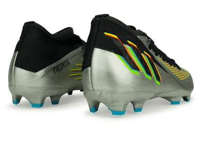 adidas Men's Predator Edge.3 FG Silver Metallic/Solar Green