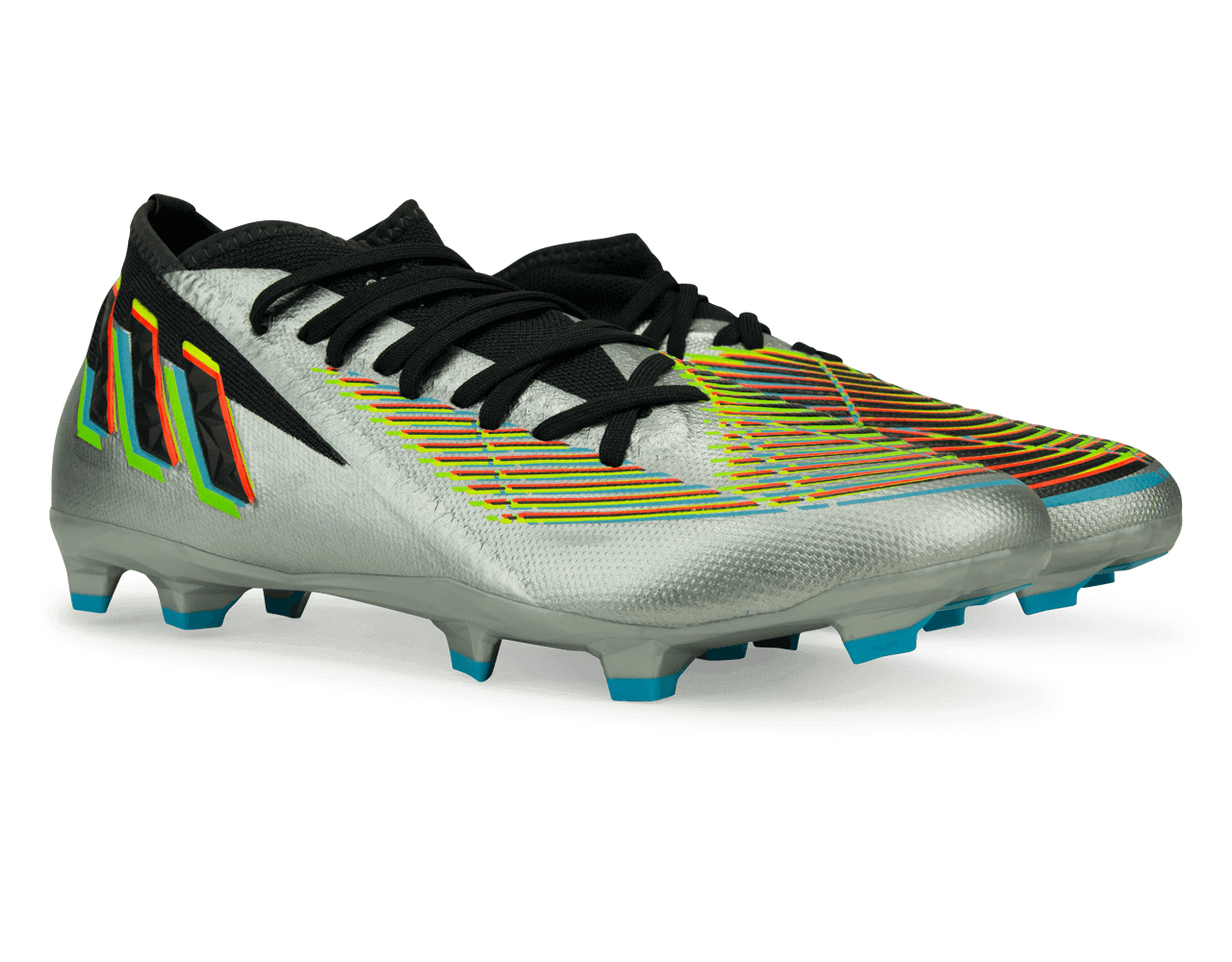 adidas Men's Predator Edge.3 FG Silver Metallic/Solar Green