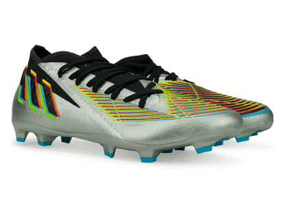 adidas Men's Predator Edge.3 FG Silver Metallic/Solar Green