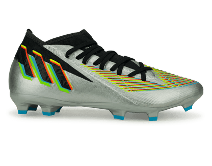 adidas Men's Predator Edge.3 FG Silver Metallic/Solar Green