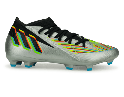 adidas Men's Predator Edge.3 FG Silver Metallic/Solar Green