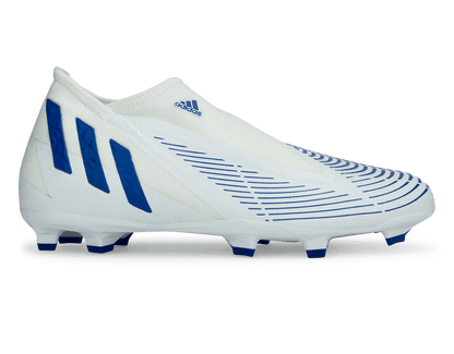 adidas Men's Predator Edge.3 Laceless FG White/Hi-Res Blue